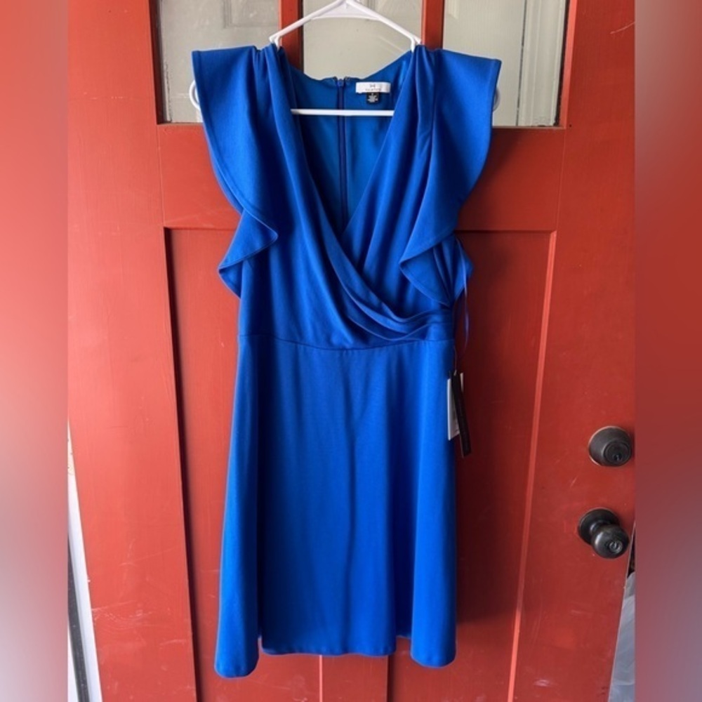 H Halston royal blue dress 4